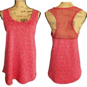 Women's Mesh Racerback Coral Athletic Loose Fit Tank Top Medium NWOT